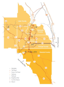 Map of Central FL and surrounding area. 